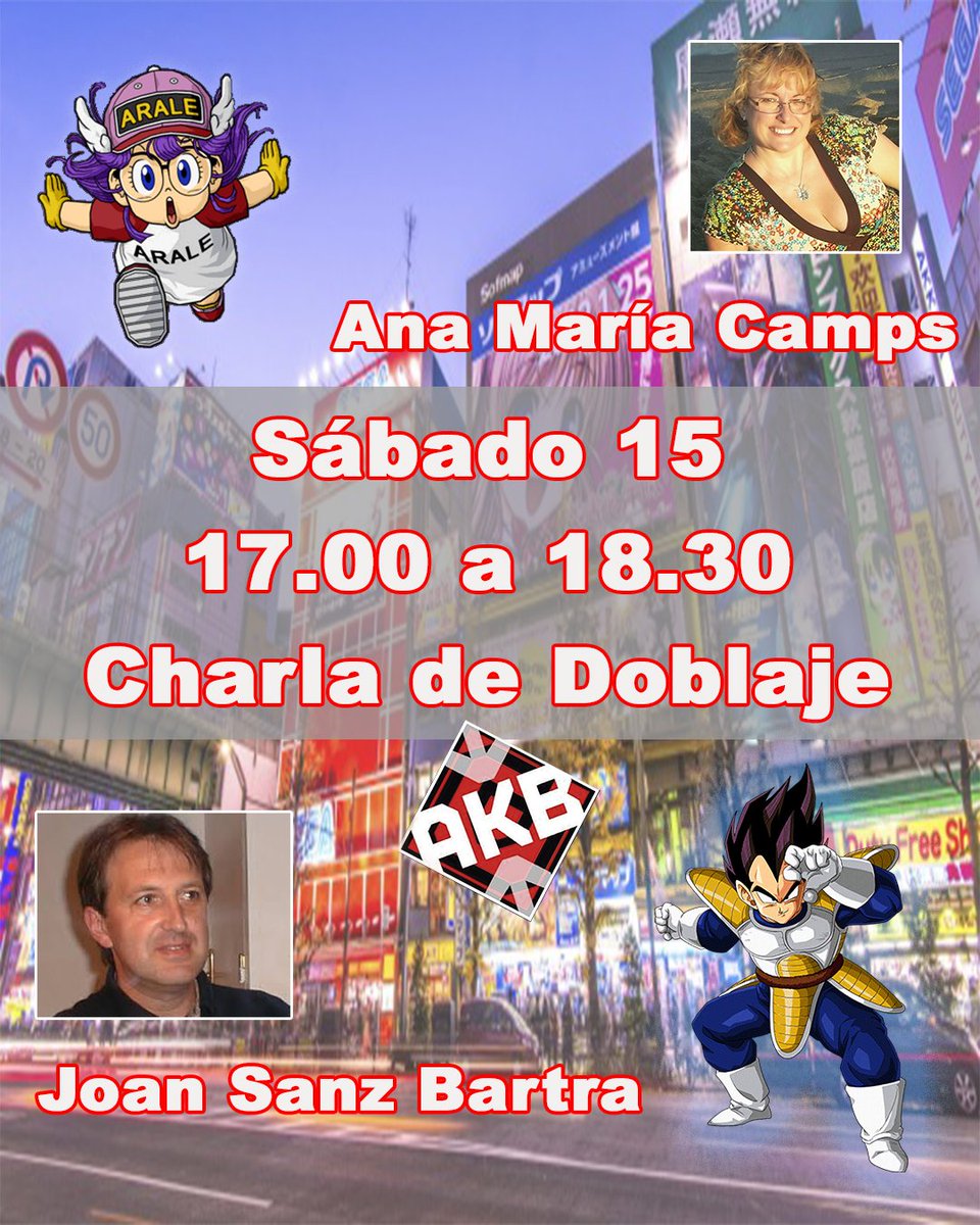 AkihabaraCat's tweet photo. ¿Queréis conocer a las voces de Arale y Vegeta?
El sábado 15 a las 17:00 contaremos con la presencia de Ana María Camps y @SanzBartra
#akbdeep2018 #anime #doblaje #seiyu https://t.co/Lv0V6i3oQ3