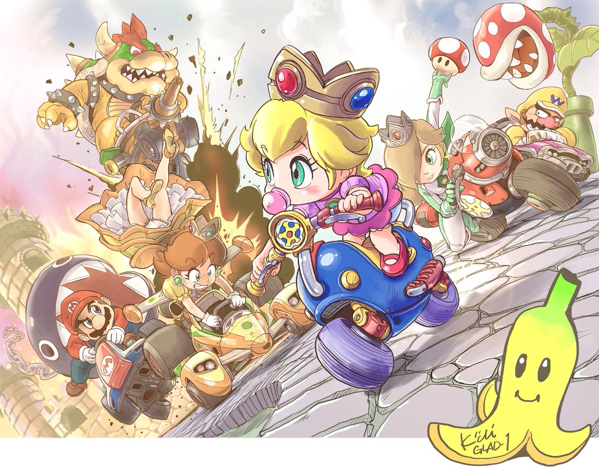 ピーチ姫 「クッパ姫ではないし再掲の再掲ですが、どさくさにまぎれてビッグウェーブに乗ったつも」|Kiichiのイラスト