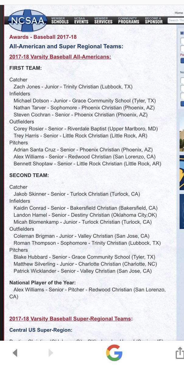 brandoneller27's tweet photo. Big honors for @lrcawarriors alumni @RazorbackBSB @Trey_3_Harris and Tennessee Baseball @ShoptawBennett for being named National Christian School Association 1st Team All-Americans following last season. https://t.co/7JmIZVUrK1