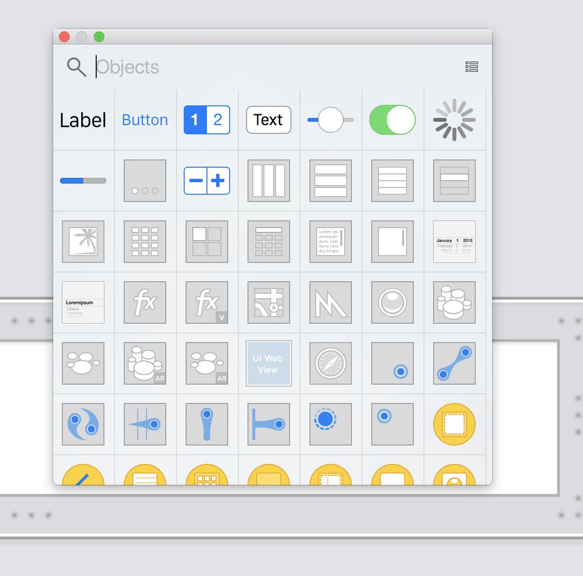 sgr_ksmt's tweet image. Xcode10で、xib/storyboard編集中にalt+cmd+shift+Lを押すとこんな感じでUIのパーツ一覧が最前面で表示され続けるので便利。複数配置していくときはcmd+shift+Lで毎度配置するよりも楽。 #xcode #xcode10