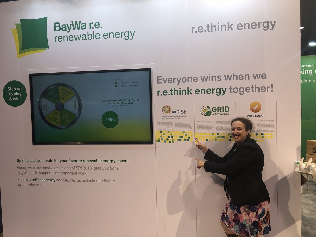 WRISEnergy's tweet image. Go visit @BayWareSolar_US at booth 1838 to spin the wheel and vote for @WRISEnergy! #SPIcon #ESIcon
