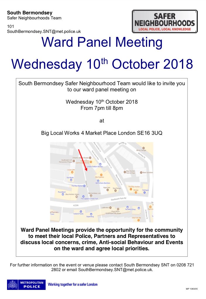 @BigLocalWorks1 @bluebermondsey  @MPSSBermondsey #saferneighbourhoodteam #wardpanelmeeting