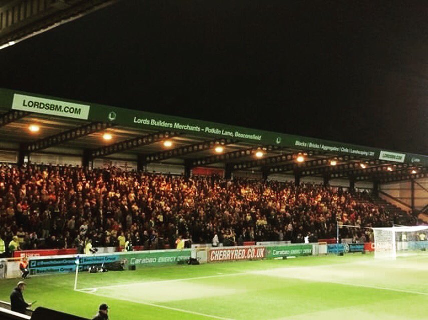 1500 of us at wycombe in the cup tonight. Made hard work of it in the end but excellent atmosphere & day out. Top support 💚💛 #EFL #NCFC #OTBC #WWFC #AwayDays #caraboacup #Cup #OnTheBallCity #YellowArmy