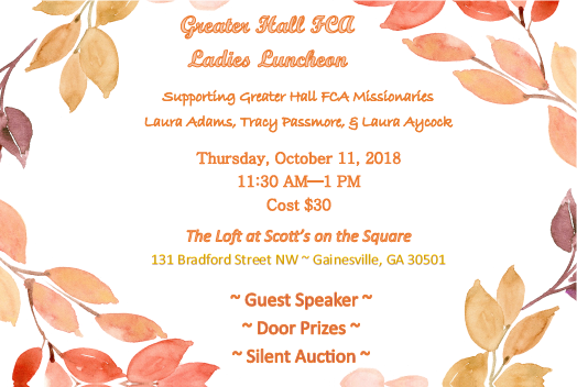 GHCFCA's tweet photo. LADIES: Don't miss @GHCFCA Ladies Luncheon with guest @fcatrophywife! It's Thurs 10/11 @ScottsDowntown at 11:30. Reserve your tickets at https://t.co/CyMiIuCXE0. Supporting @TracyPassmore @BUTigersFCA &amp; Laura Aycock! https://t.co/R8zP4NtJuR