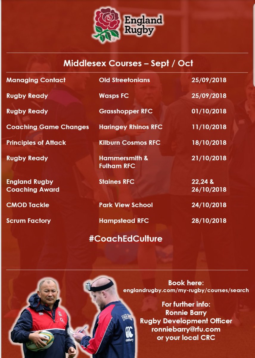 Fantastic evening of learning in <a href="/MiddlesexRFU/">Middlesex Rugby</a> today with a #RugbyReady <a href="/WaspsFC/">Wasps Football Club</a> &amp; the #ManagingContact CPD <a href="/OldStreetRugby/">Old Streetonians RFC</a>
Thanks to all those who participated! 😀👊
Keep the learning going, find your next course. 👀🏉 #CoachEdCulture 
@ReeceMDXCRC <a href="/SagDanMdxCrc/">Sagan Daniels (RFU)</a> <a href="/MiddlesexRDO/">Middlesex Rugby Development</a>