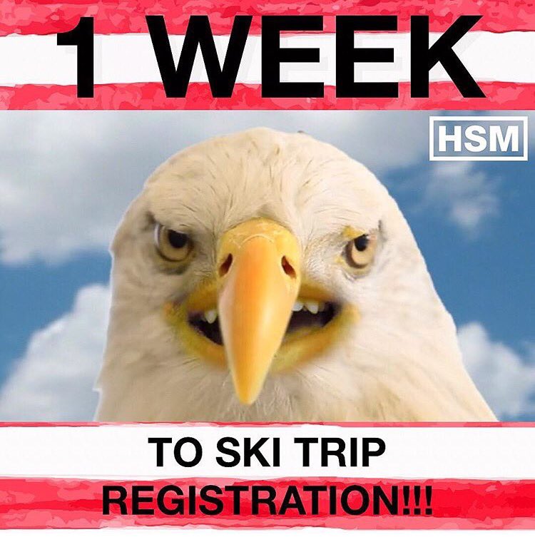 Only 6 Days Till Registration Opens For The Best Trip Of Your Life!!! Be sure to sign up THIS Sunday the 30th at 3:00p! Go to hsmtrips.com to learn more! Eagle Armstrong Out✌🏼