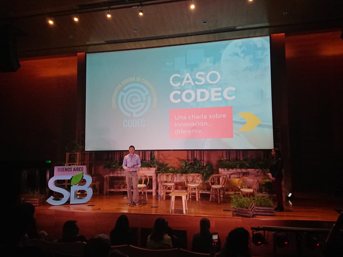 SustainBrandsBA's tweet photo. #CaseTalk Valeria Lucas y Lino Cáceres de Codec, la Cooperativa Obrera de comunicación.
#SB18ba https://t.co/o3oYyAVy6g