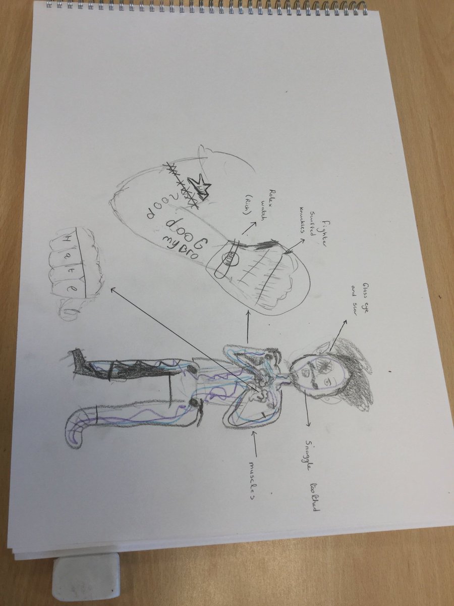 Some serious artistic skill from this student today! In one lesson he learned a new drawing technique and was able to create this AMAZING gangster. Proud is an understatement 🎨🏅😁 #TryingThis #newthings #drawing #creativearts #illustration #characterdesign <a href="/The_Eden_School/">Eden School</a>