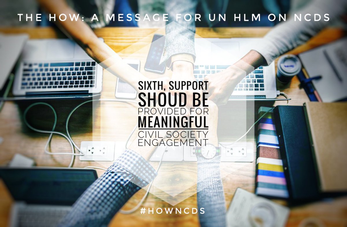 Movendi_Int's tweet photo. #HowNCDs 6) Support meaningful civil society engagement
https://t.co/N3XuIGFVgW
"support shoud be provided for meaningful civil society engagement. #Agenda2030 is premised on effective partnerships, including with civil society."
#EnoughNCDs https://t.co/hvdI8UHN44