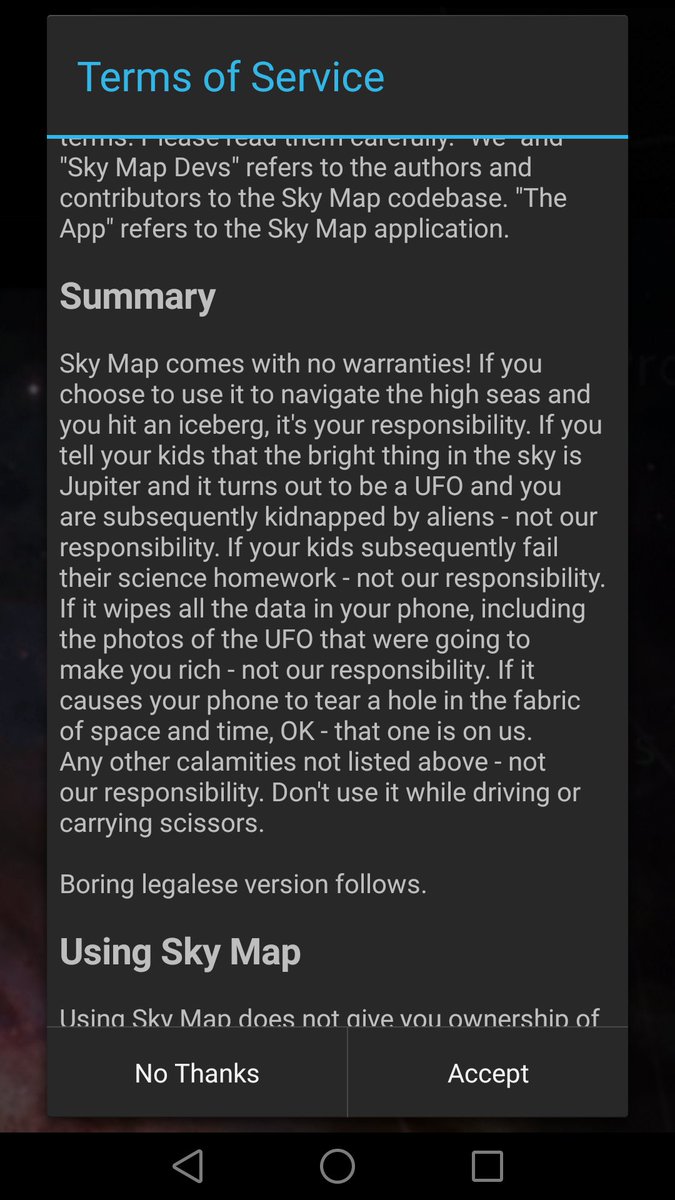 <a href="/UFOroures/">Observatori UFOlògic de Sant Esteve de les Roures</a> 
Mireu el termes del servei d'aquesta aplicació d'astronomia. A vegades val la pena llegir-los!
<a href="/skymapdevs/">Sky Map Team</a>