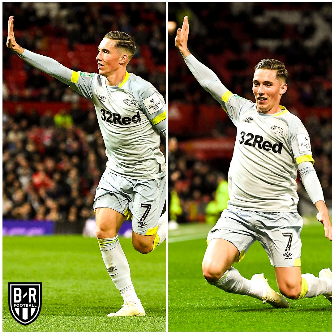brfootball's tweet photo. Liverpool loanee Harry Wilson celebrated his goal at Old Trafford with a reminder of @LFC's European cups ✋ https://t.co/8xwIK36tvh