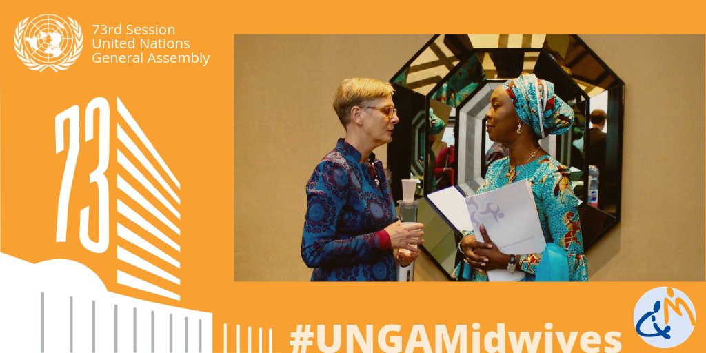 world_midwives's tweet photo. ICM President @FrankaCadee greets ICM Global Goodwill Ambassador HE
@ToyinSaraki at our Roundtable Stakeholder Meeting. The goal of the session today is to identify solutions to the operational and financial obstacles that surround #midwifery.

#UNGAMidwives #UNGA https://t.co/NN0Fo4J76m