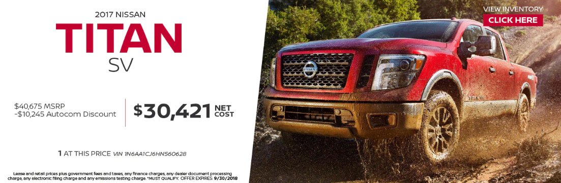 AutocomNissanWC's tweet photo. New 2017 Nissan Titan SV Truck King Cab,  https://t.co/wbrslxRejX https://t.co/yLHqKCU5lh