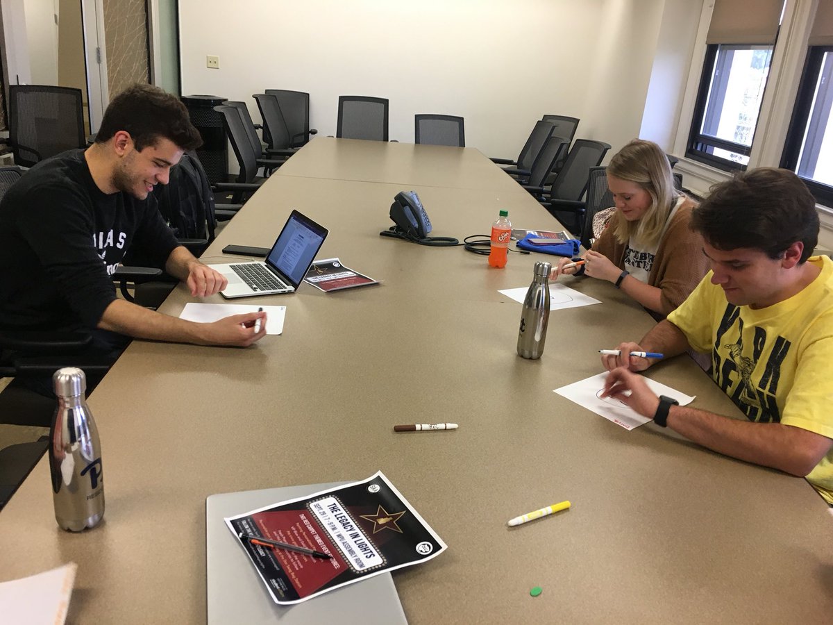 PittResLife's tweet photo. Did you know that every Residential Programming Team meeting starts with a tream builder. Today they did “Group Portraits” #GetRPT #PittNow https://t.co/I8rg30bCxi