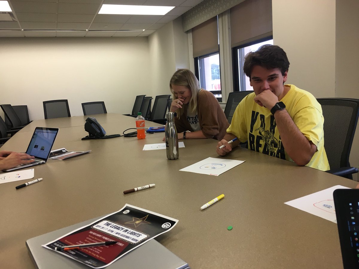 PittResLife's tweet photo. Did you know that every Residential Programming Team meeting starts with a tream builder. Today they did “Group Portraits” #GetRPT #PittNow https://t.co/I8rg30bCxi