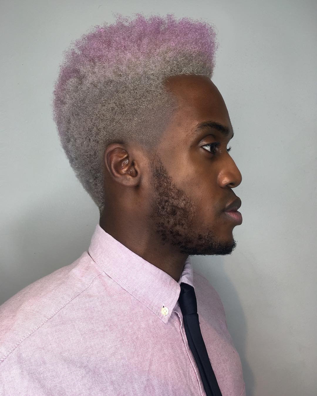 Hairstyleology on X: Get this #Hairstyle:  - Afro  High Top Fade with Silver to Pink Ombre Hair Color #undercut #menshair  #haircut #hairstyle #barber #grooming #freshcut #barbershop #fadecut  #hightop #afro #barberlife