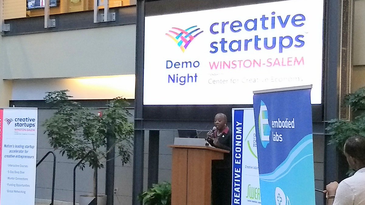 For All NC: US House Candidate @DDAdamsCongress addresses the crowd at <a href="/CCETRIAD/">Center for Creative Economy</a>'s @creative_startups Demo Night. She's helping to build North Carolina's future. 

#NC05 #BlueWave #nc #NorthCarolina #Entrepreneurship #startups