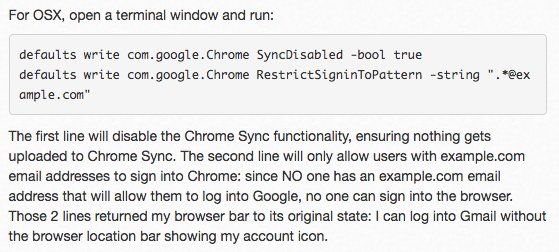 How to disable Chrome Sync from the command line on OSX