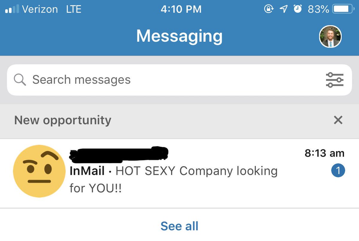 Had a dude slide into my @LinkedIn DMs this morning with the same kind of opener you’d see in ad on Pornhub #sexysinglesinyourarea