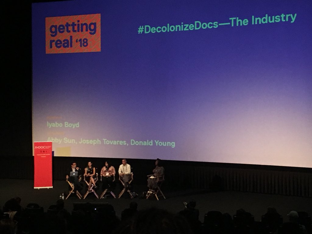 Lindsey_Dryden's tweet image. One of the most extraordinary things abt the people in this room at #DocsGetReal is the dynamism, energy, drive and outspokenness about change-making that US filmmakers + industry have. It’s infectious + inspiring (and we need it in Britain + beyond) #documentary #DecolonizeDocs