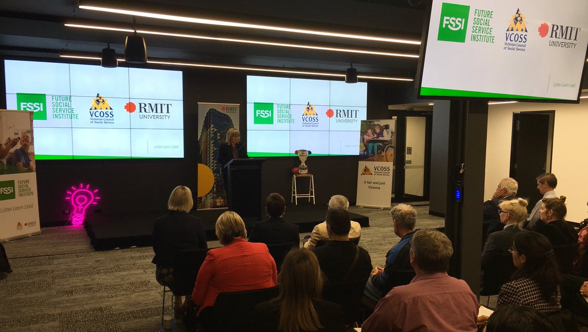 WIDInstitute's tweet image. Skills Minister Gayle Tierney announcing $1 million for VCOSS, RMIT and ourselves to help train the disability workforce of the future. #NDIS #skills #SpringSt #VicVotes
