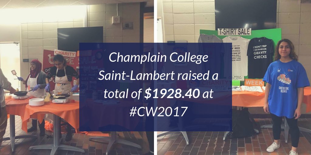 Last year, Champlain College Saint-Lambert raised a total of $1928.40! With Charity Week, there are endless possibilities for ideas to help raise money and we love seeing the different events that everyone comes up with! #CW2018 #LetsGrowTogether