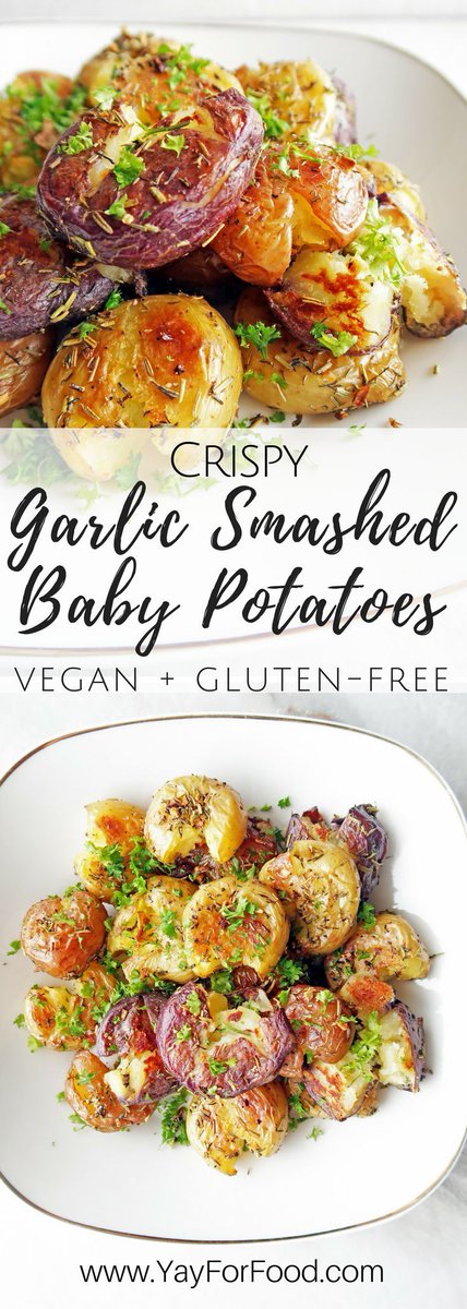 ActionscripJabb's tweet photo. Crispy Garlic Smashed Baby Potatoes https://t.co/lQoPAWREhx
