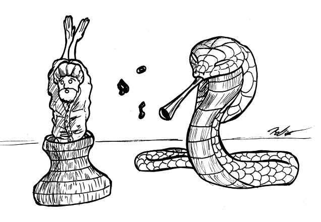 DrawingSpiffily's tweet photo. Reptember Day 16 - Sssssnake Charmer.  

Patreon: https://t.co/nu1KMXWkJF 
 #reptember #cobra #snakecharmer #snake #music https://t.co/nx2IUziYMn
