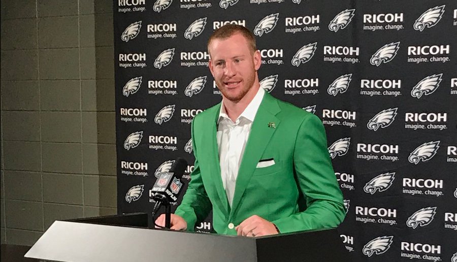 Katie McInerney on Twitter: "Hey #Eagles fans: if you loved Carson Wentz's  postgame green screen outfit, you'll love making your own. Please send me  all the best ones (although I'm not sure