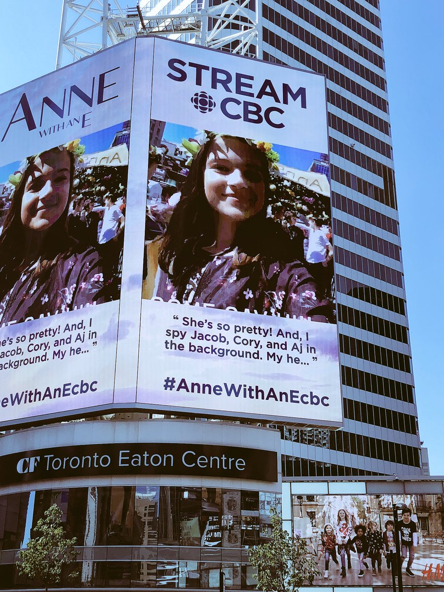 SatineScarlett's tweet photo. What a wonderful day at @AnneTheSeries even on Dundas Square today!!!! #annewithanecbc #aymericjett https://t.co/snkCPUu58t