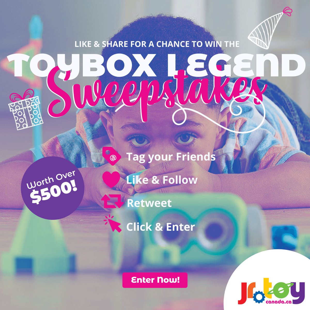 JRToyCompany's tweet photo. 🎁 Toybox Legend Sweepstakes! 🎁 Enter This Giveaway to Win Free Toys &amp; Games worth $500! Click the Link to Enter ➡️ https://t.co/czoNXNmEkA  - Complete actions to gain entries, then earn extra entries by following/liking our social channels. Good Luck!! #Giveaway #ContestAlert https://t.co/jVB0jJMolO