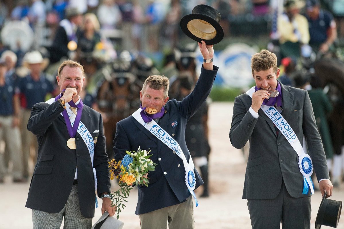 EquestrianAus's tweet photo. WEG| WORLD CHAMPION! It’s GOLD 🥇for the amazing Boyd Exell and his brilliant team! He finishes the competition with a total score of 154.14
#TeamAUS #WayToWEG #Tryon2018 #BeOne #RideWithUs #Driving https://t.co/lOVUUWeCgN