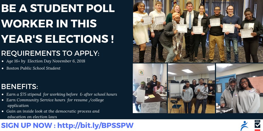Boston Election Department on Twitter "BPS students 16+ can serve as