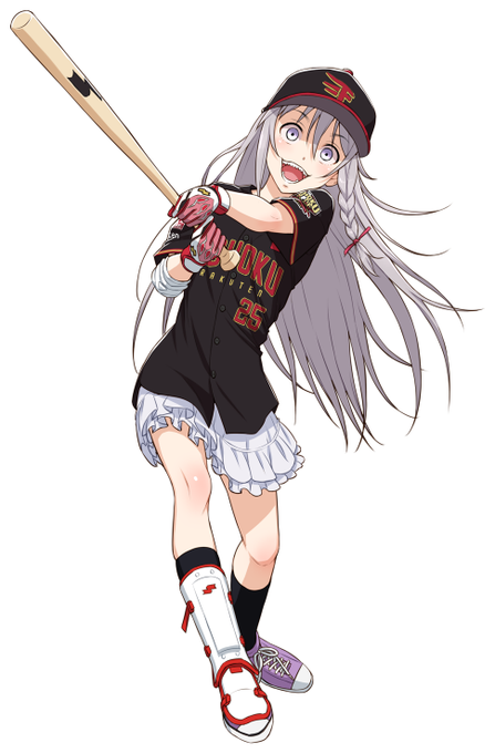 Anime girl with baseball bat