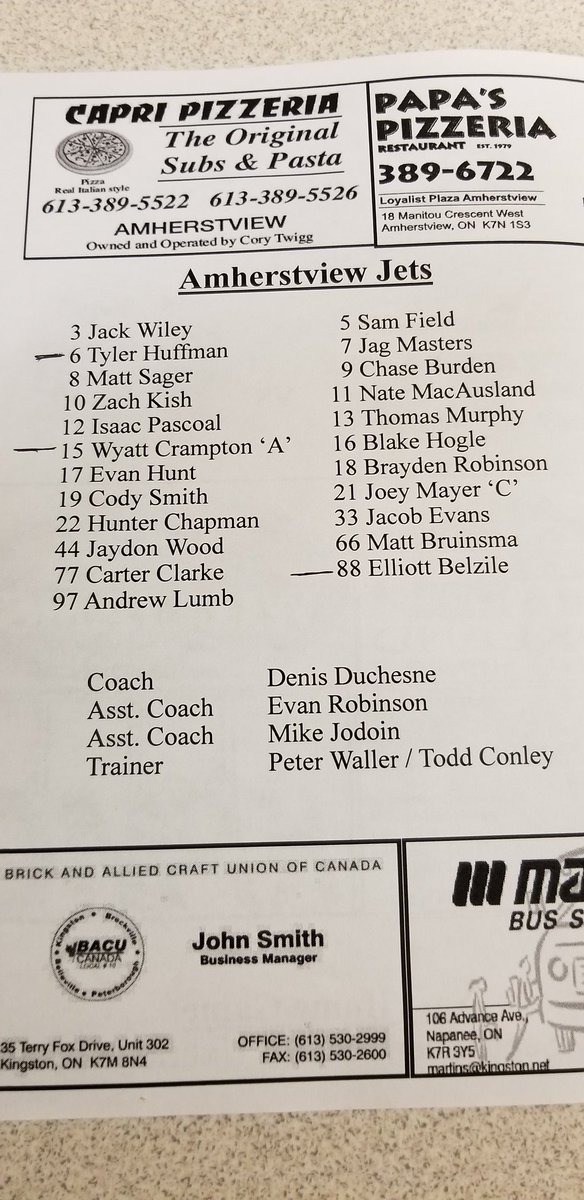 Amherstview Jets (AmherstviewJets) Twitter