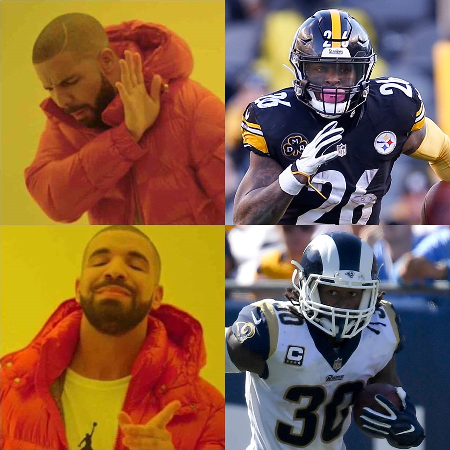 That feeling when you took <a href="/TG3II/">Todd Gurley II</a> over Le'Veon Bell with your first fantasy pick.