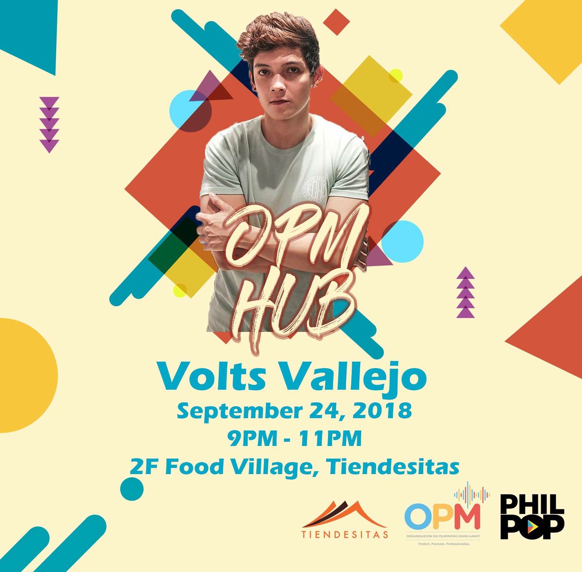 Repost from <a href="/OPMSingers/">OPM</a> 

Ready na ba kayong kiligin? Abangan mamaya sa ating OPM Hub sa Tiendesitas si Volts Vallejo, live mula 9pm hanggang 11pm! 
Kita kits!

#BidaAngPinoy
#OPMHub