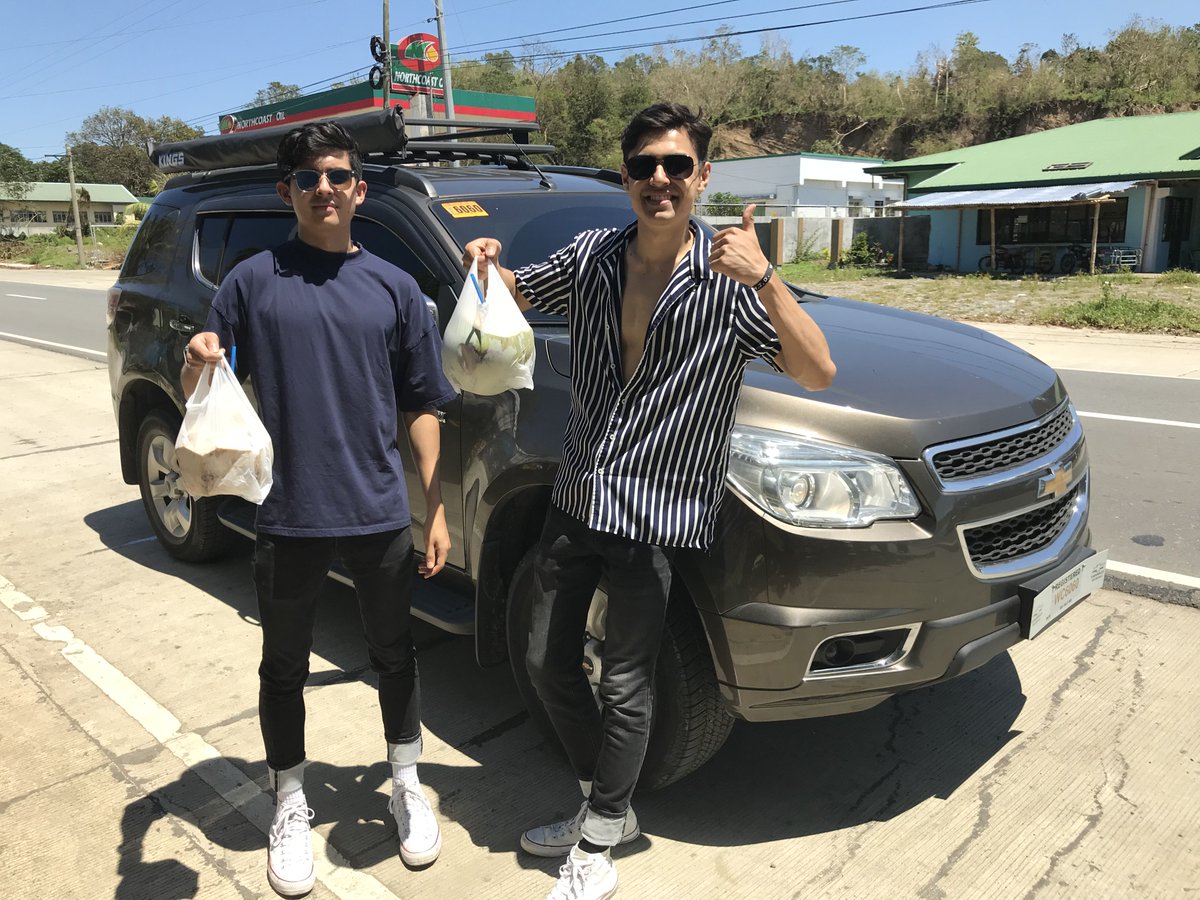 KaibiganOFC's tweet photo. Back to Manila from Ilocos Sur - but first Buko (coconut) with Perkins Twins @kaibiganmovie #adventruekingsph #lovethischevy #adventurekings #kaibigan #kaibiganmovietour #kaibigan #kaibiganmovie #perkinspiredmovie #friend #friend #afriendlovesatalltimes https://t.co/5L0XPPD7E7
