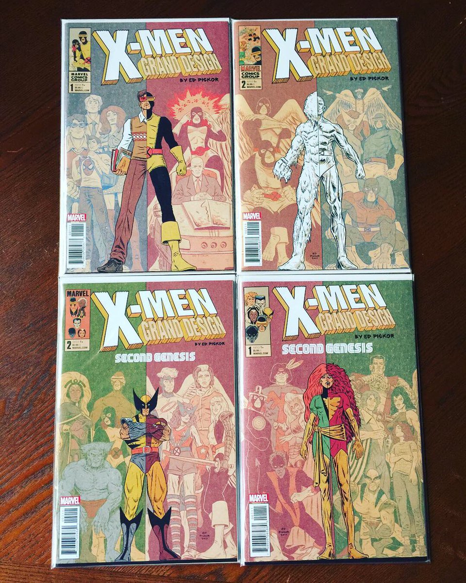 C_C_L_Collector's tweet photo. My @EdPiskor X-Men: Grand Design #1 first print arrived! The set is complete...for now. I’m definitely looking forward to X-Tinction in 2019. 🤘🏻#Xmen #GrandDesign #MarvelComics #SecondGenesis #Xtinction #edpiskor https://t.co/0wqOO0KKki