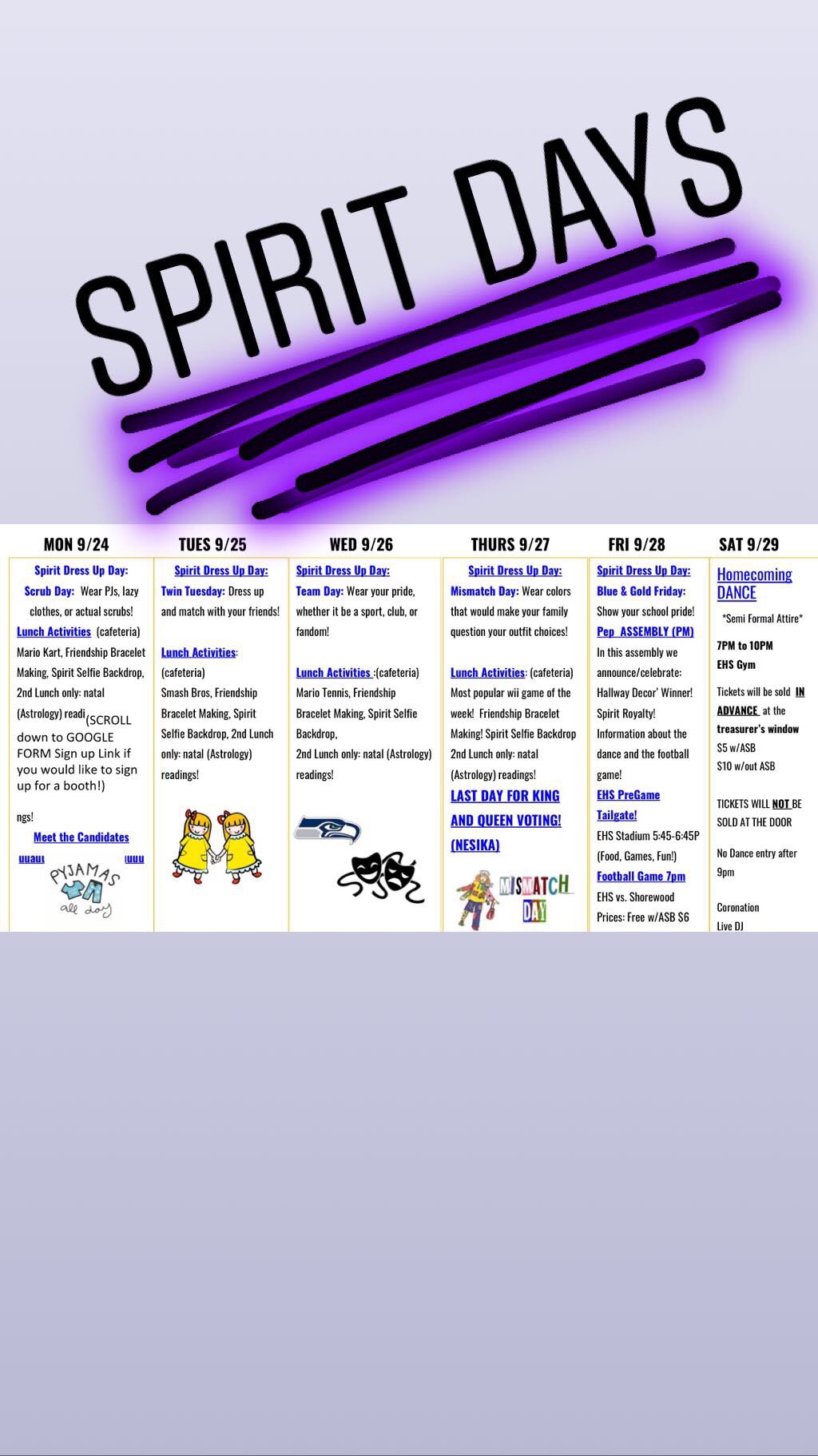 X 上的Everett High School:「Spirit Days this week: https://t.co