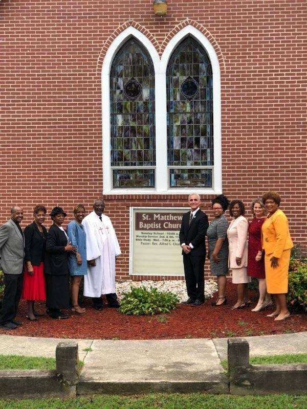 HLacksLG's tweet photo. @HLacksLG and Lacks' descendants were represented at the opening event for #HenriettaLacks Legacy Week: a church service at St. Matthew Baptist Church in Clover, VA. https://t.co/kIsUTxCASv