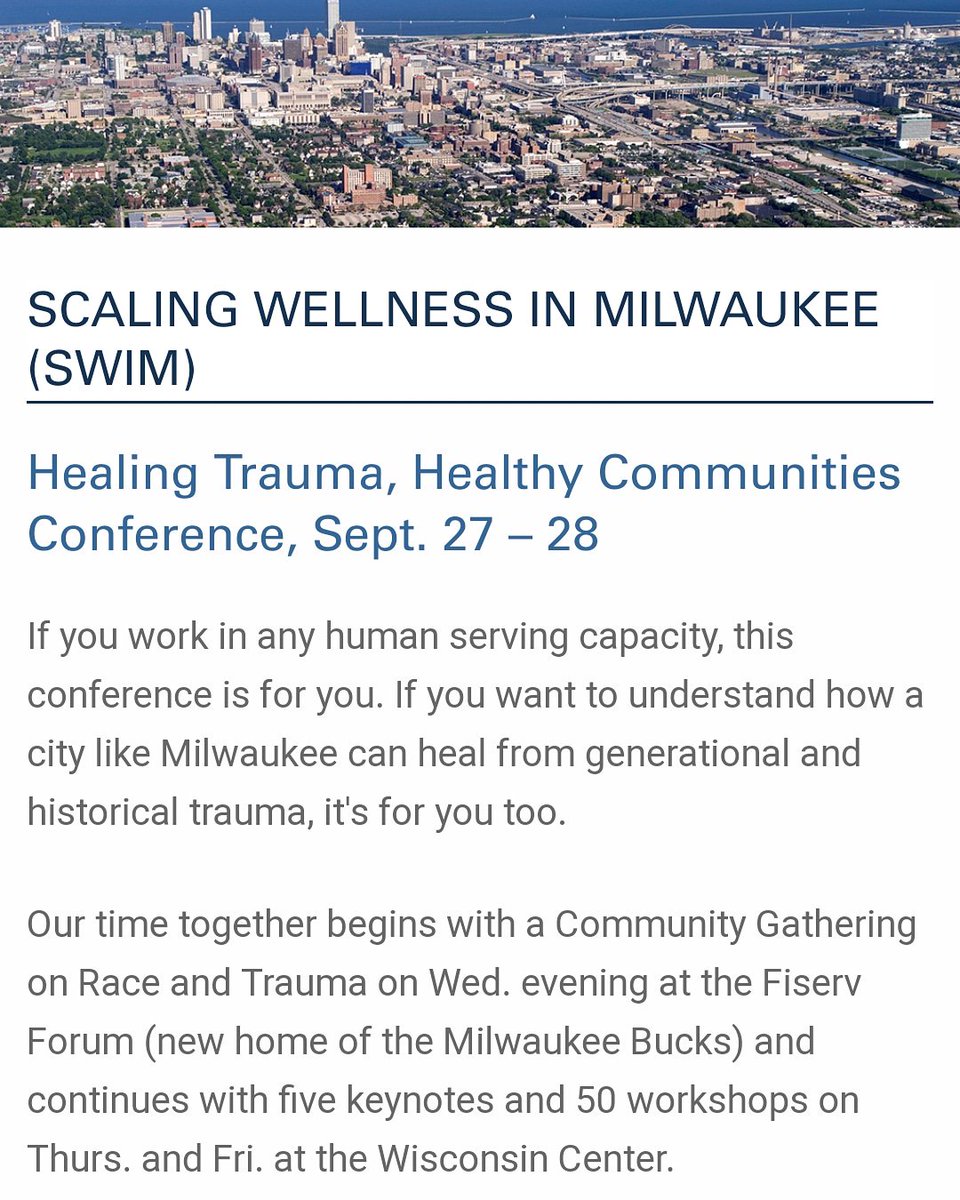 Steven_7iam's tweet image. A much needed discussion! Who else is going? #swimconference #racetrauma #healthycommunity #milwaukeeraceandtrauma #fiserv #wisconsincenter #7iam4life