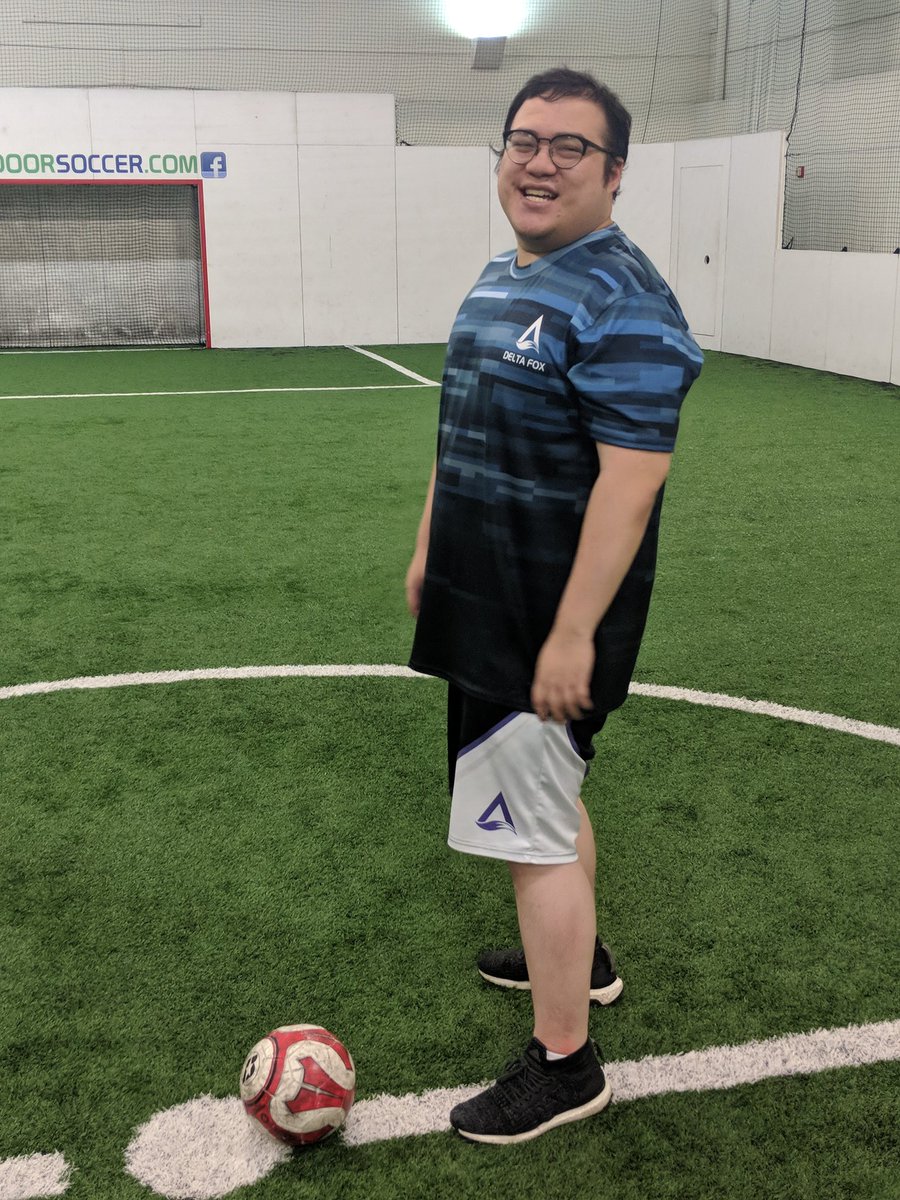 scarra's tweet image. Me + indoor soccer =  formula for ?