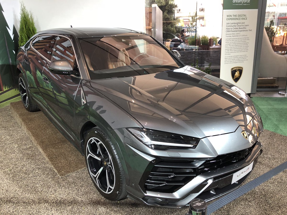 Benioff's tweet photo. Wow. The new Salesforce connected @Lamborghini is at Dreamforce! https://t.co/TpL4PlR1Gt