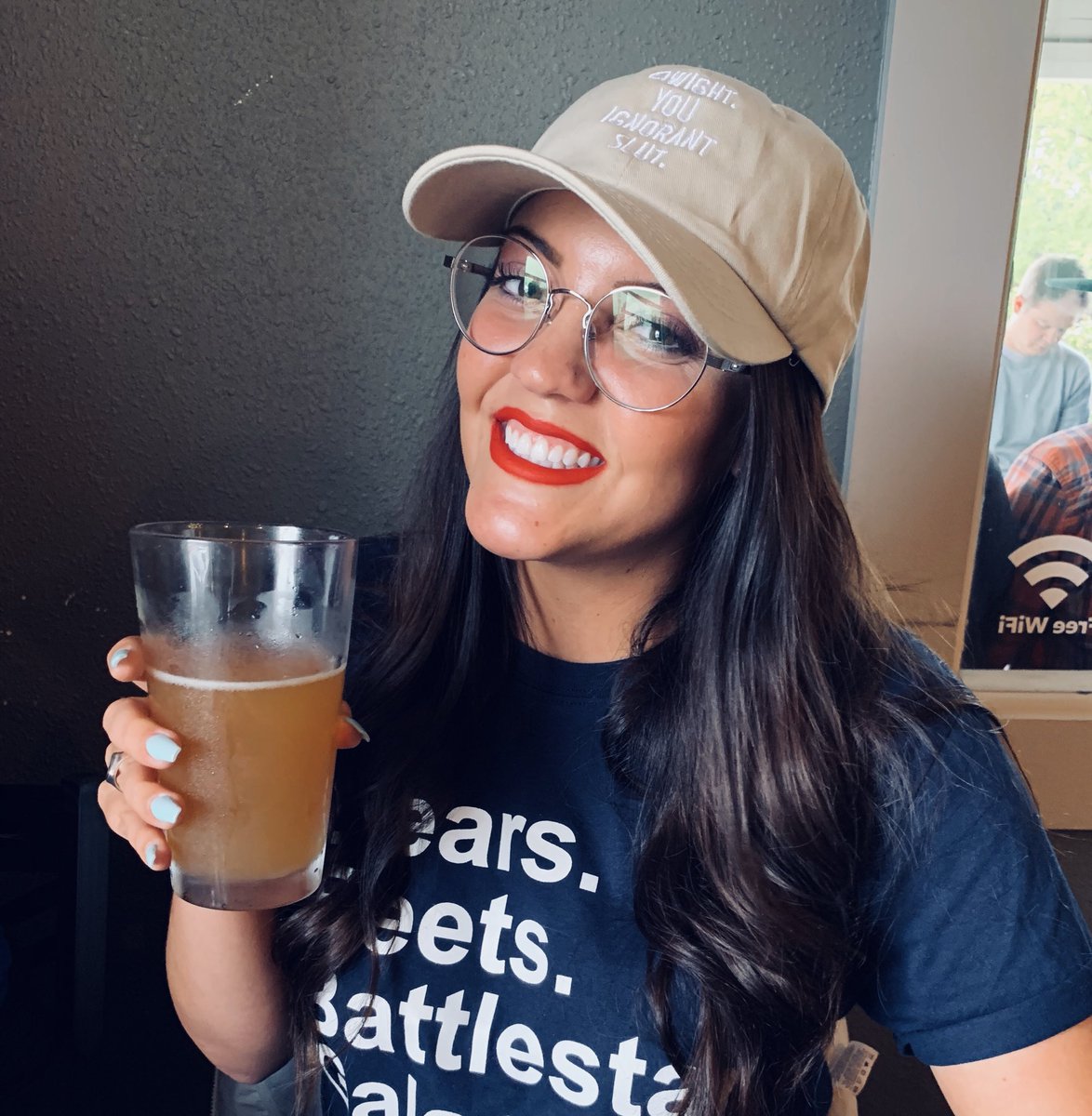 Savannah_Hulsey's tweet photo. Smiling through the pain of getting 4th place at The Office trivia night. #KnightsOfTheNight https://t.co/CIDfNmlNyS