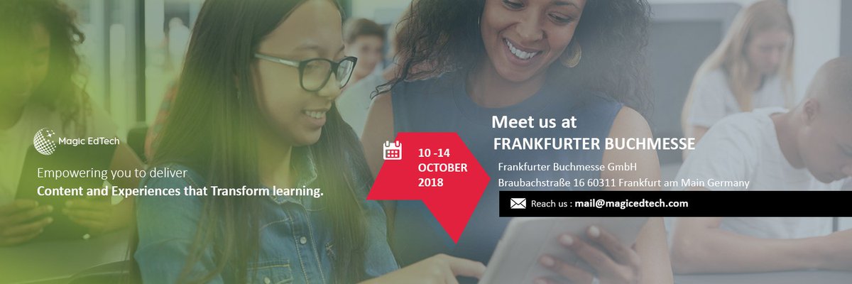 magicedtech's tweet image. Only a few weeks until #fbm18. We are already very excited and can&apos;t wait to see you at @Book_Fair! Contact us at sunny.nath@magicedtech.com magicedtech.com #magicedtech #digitalcontent #DigitalLearning #digitalpublishing