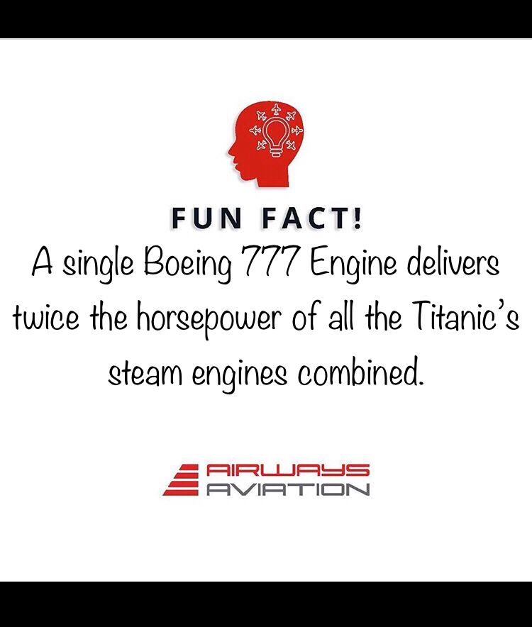 AirwaysAviation's tweet photo. Fact of the day with Airways Aviation Academy! Can you imagine all that power from just one engine. 🤯
⠀⠀
#AirwaysAviation ⠀⠀
#AAAFacts https://t.co/Y77j2jPJD3