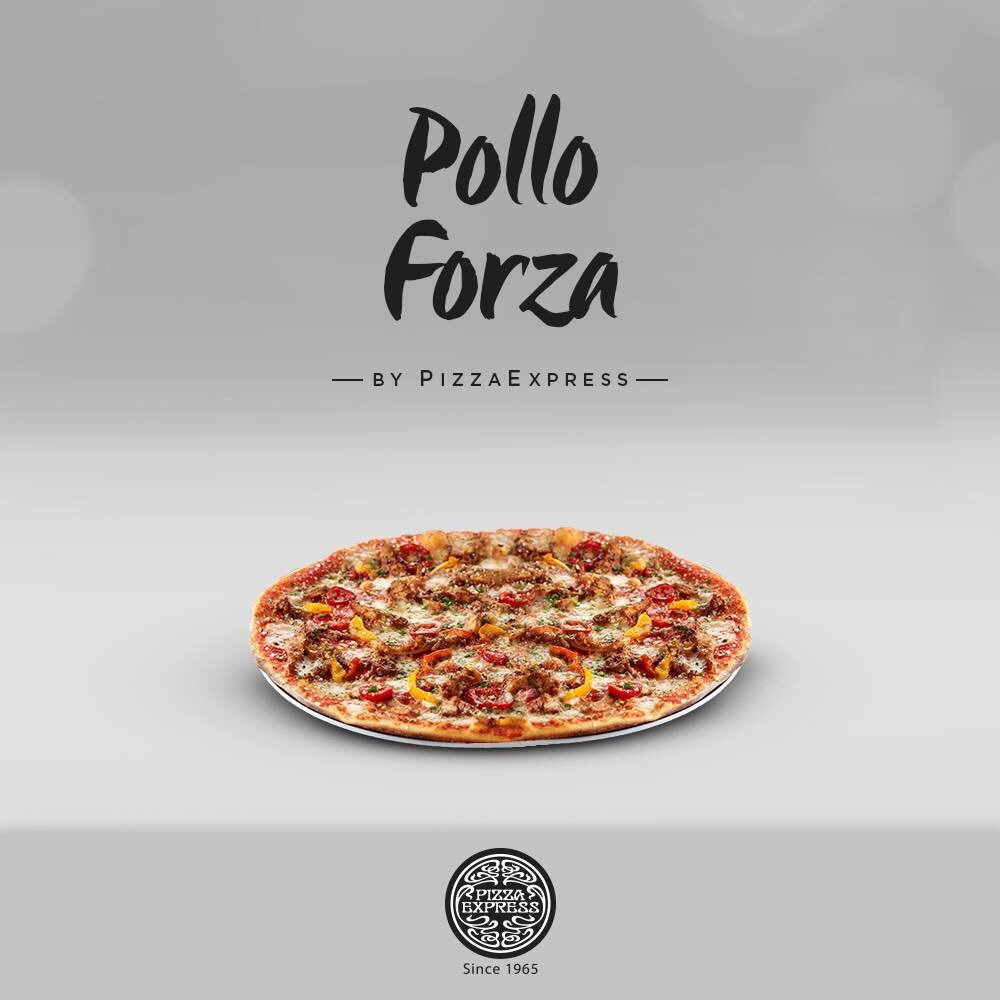 The Pollo Forza is a fiery classic and is the perfect amalgamation of chunky grilled chicken, an assortment of peppers, mozzarella, passata &amp; finally finished with Emilgrana cheese and chili oil on a warm and fresh Romana base! 
#PizzaExpressIn
#PolloForza #Pizza #GrilledChicken