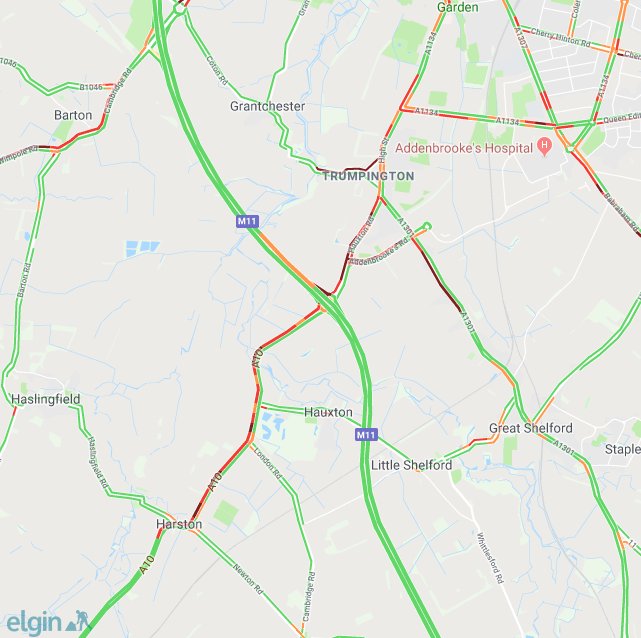Cambs Travel News on Twitter "⚠️A10 & A1309 northbound between 