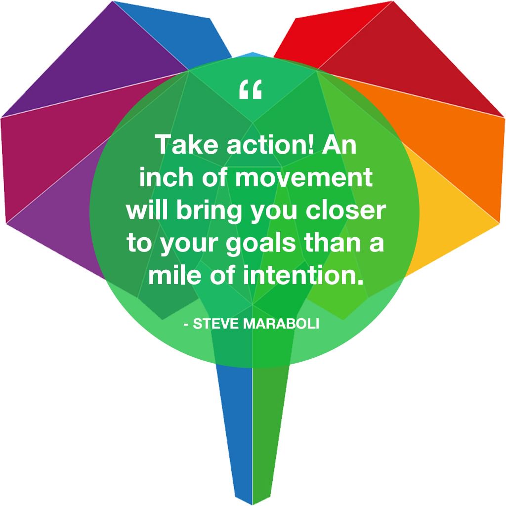 elephantapp's tweet image. &quot;Take action! An inch of movement will bring you closer to your goals than a mile of intention.&quot;

ElephantApp.com

#TakeAction #TakeASimpleStep #goals